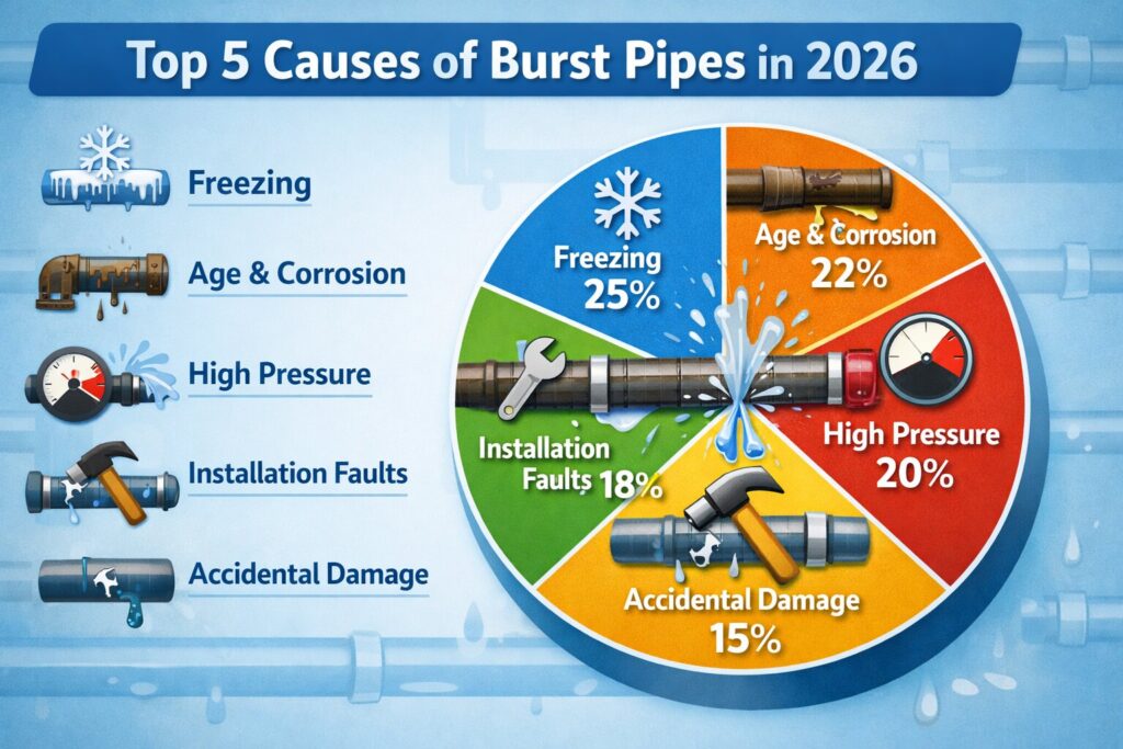 Top 5 Causes of Burst Pipes in 2026