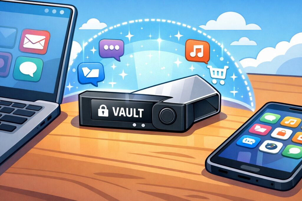 Digital security setup with hardware wallet