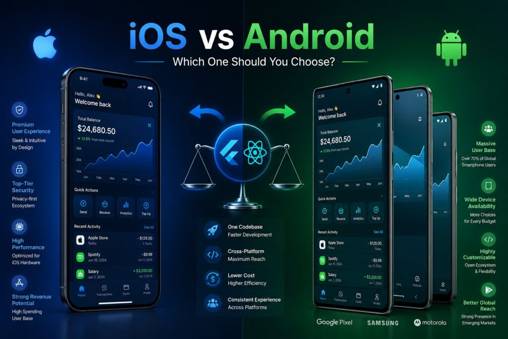 iOS vs Android comparison infographic